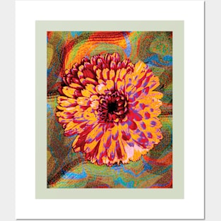 Flower in canvas - texture art Posters and Art